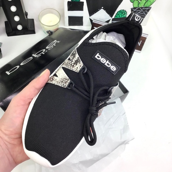LAST 1 Bebe Sport Snake Black Leylan Sneaker 8 - Picture 6 of 11